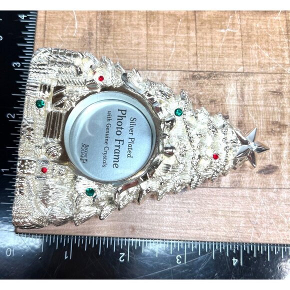 Silver Plated Christmas Tree Photo Frame With Genuine Crystals By Regent Square - Picture 7 of 7